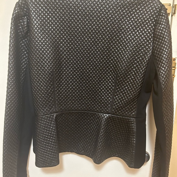 Bcbg faux leather peplum style jacket blazer. - Picture 3 of 7